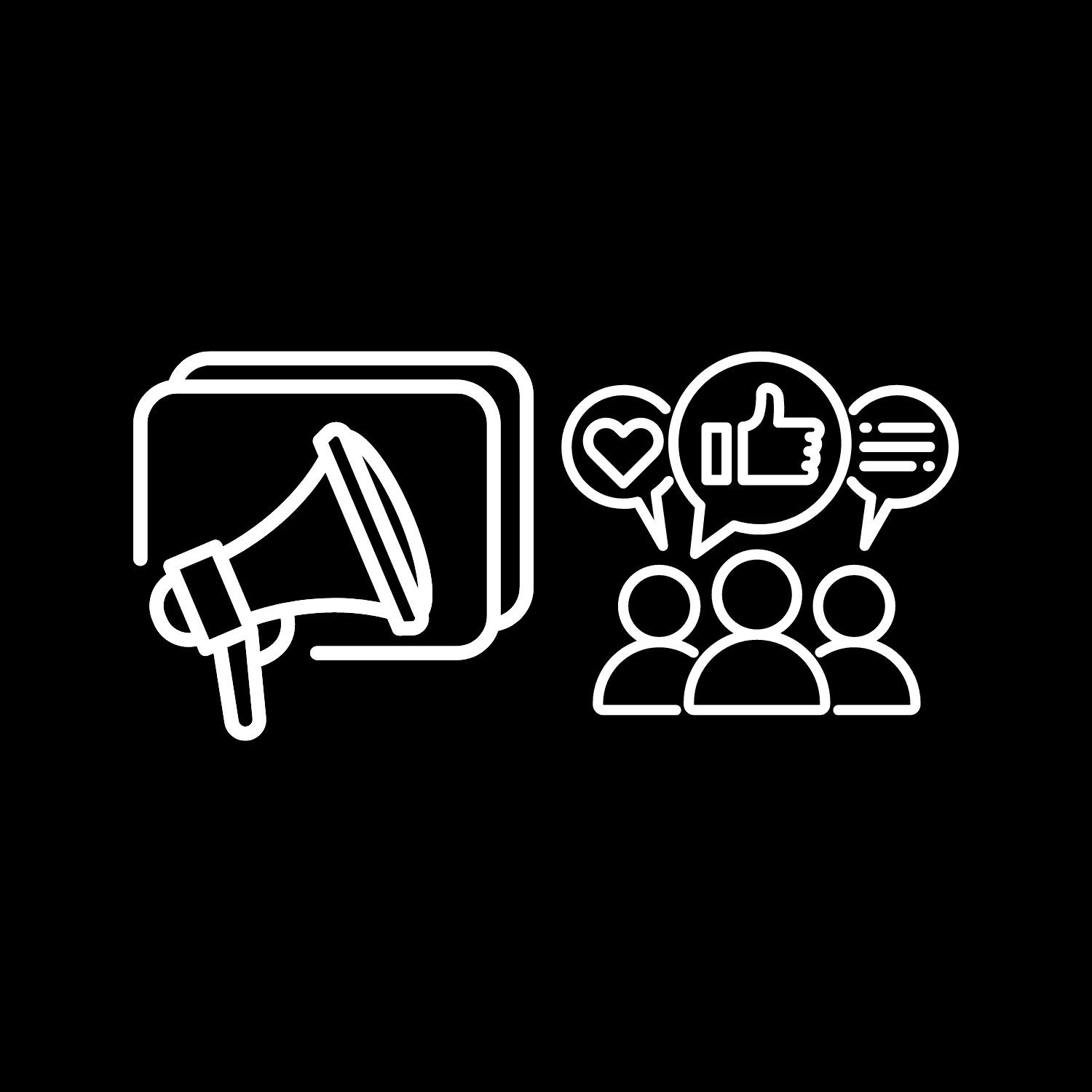 Brand awareness megaphone and engagement illustration