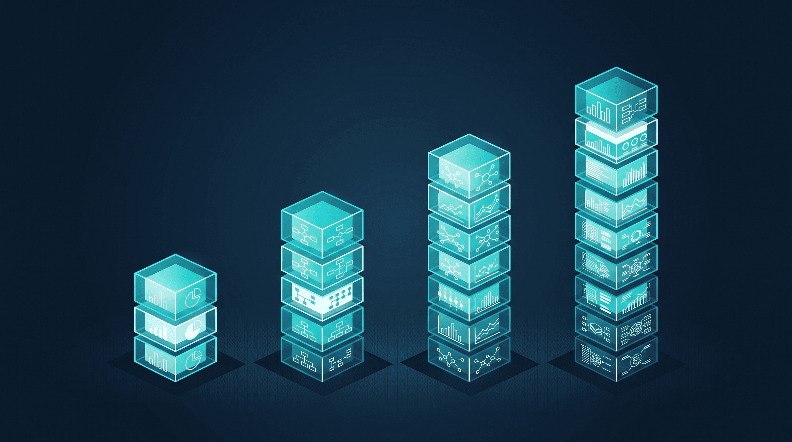 The right stack scales with business size — startup lean to enterprise architected.